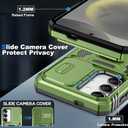 ATUMP for Samsung Galaxy S24 Plus Case with [2Pcs] HD Screen Protector & Slide Camera Cover, Rotated Ring Kickstand [Military Grade Shockproof] Protective Case for Galaxy S24 Plus 6.7", Olive Green