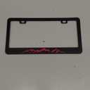 Pink Mountain License Plate Frame Mountains License Plate Holder Personalise Stainless Steel Funny Design Compatible with Standard License Plate Frames for USA and Canada 6 X 12 Inch with Screws