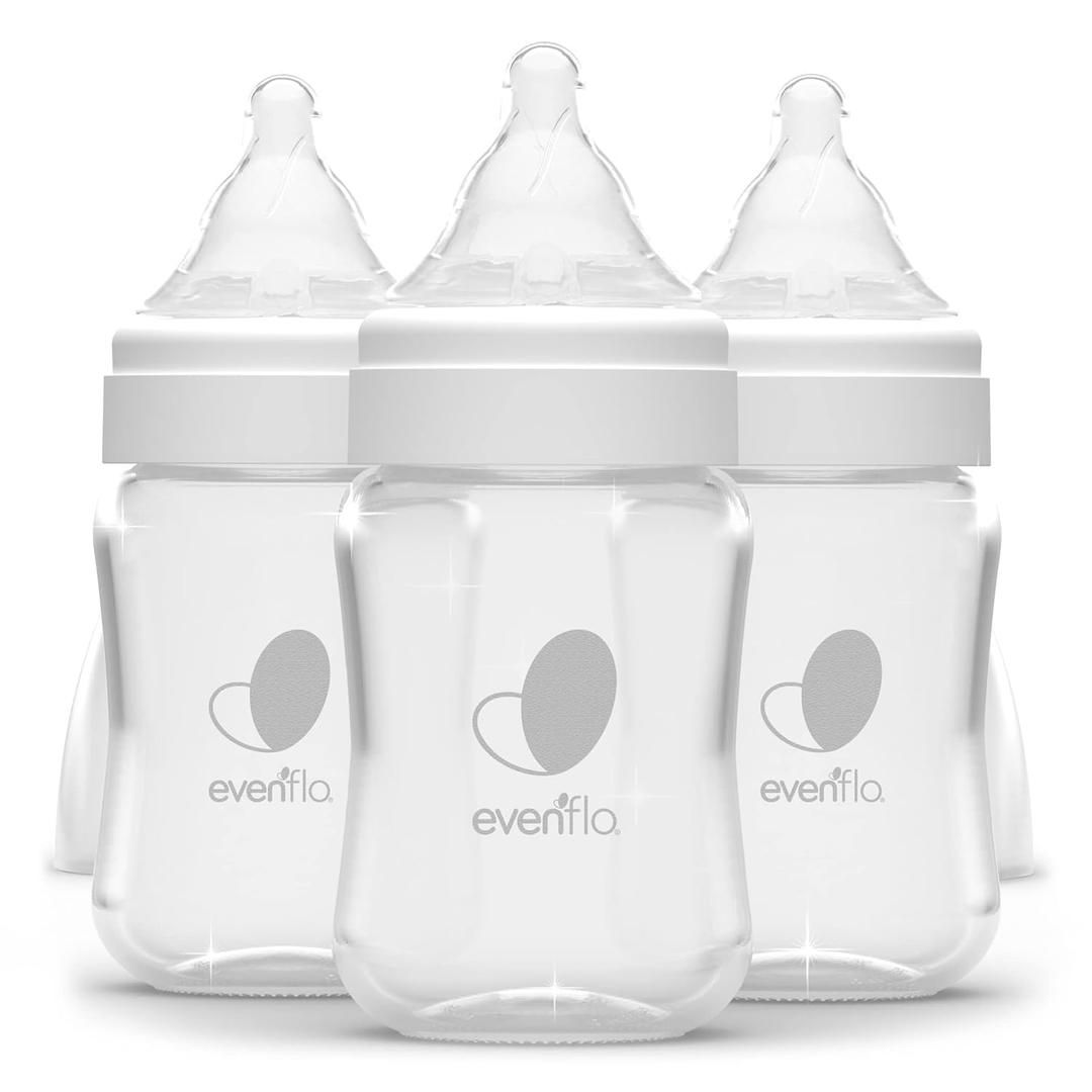 Evenflo Feeding Balance + Wide Neck Glass Bottles - 6oz 3 Pack
