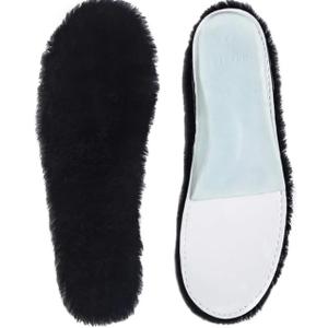 Black Sheepskin Insoles Women's Premium Think Wool Fur Fleece Inserts Cozy & Fluffy 7