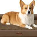 Medium Large Dog Bed Orthopedic Washable: Beds Bolster Medium Large Sized Dog Bed Egg Crate Foam Couch Sofa Waterproof with Removable Cover - Dark Coffee (30.0"L x 20.0"W x 6.0"Th)