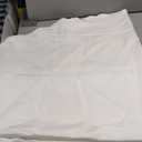 FOLINS&HOME White Round Tablecloth 48 Inch Waterproof Heavy Duty Wrinkle Free Polyester Fabric Table Cloth, Spillproof Washable Table Cover for Parties, Camping, Picnic, Banquet, Indoor and Outdoor