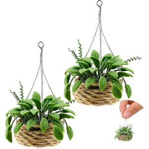 Skylety 2 Pieces 1:12 Miniature Dollhouse Plants Miniature Bonsai Plant Dollhouse Christmas Tree Mini Potted Houseplant Hanging Bonsai Pot Model for Toddlers Girls and Boys Toys DIY