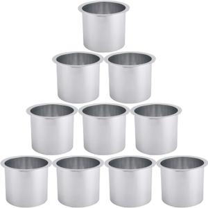 NovelBee 10 Pieces of Solid Aluminum Drop-in Drink Cup Holder for Boat,Table,Camper (10 Pack of Silver)