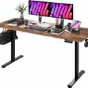 Monomi Electric Standing Desk, 71 x 31.5 inches Height Adjustable, Ergonomic Home Office Sit Stand Up Desk with Memory Preset Controller (Rustic Brown Top/ Black Frame)