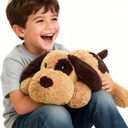 Stuffed Dog Puppy Plush Toy Labrador Retriever Stuffed Animal Huggable for Kids Girls Boys Birthday 30 inch Brown
