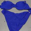 SweatyRocks Women's 2 Piece Bikini Set Spaghetti Strap High Cut Push Up Underwire Swimsuit (Large, Royal Blue)