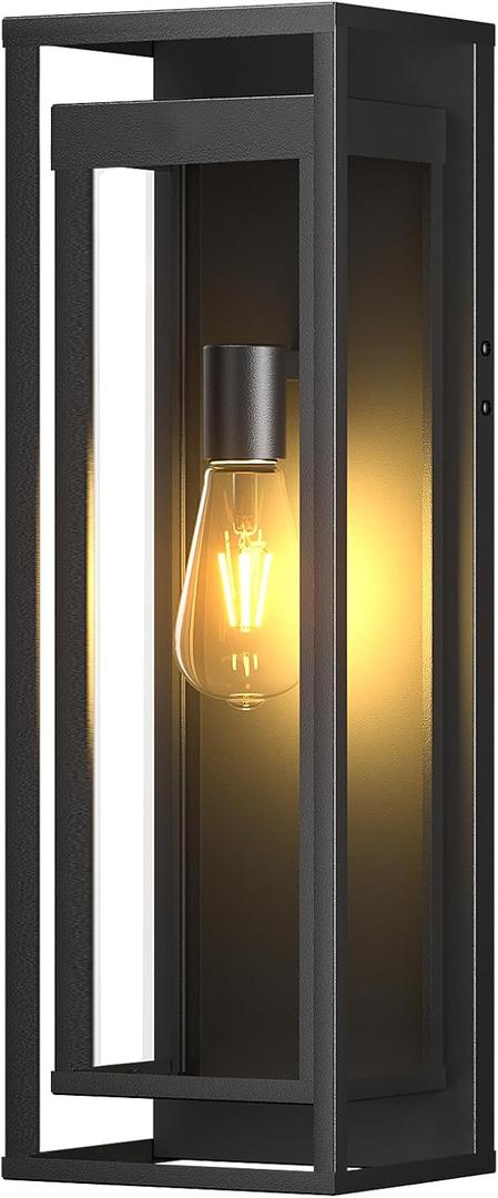 20in Extra Large Outdoor Wall Sconce Black Modern Exterior Lighting Fixture