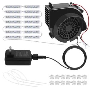 Kalolary 2.5A Replacement Air Blower for Inflatables, Inflatable Air Fan Blowers with 12v/3A Adapter & 14 White LED Lights, Halloween Christmas Inflatable Outdoor Decorations Fan Blower Set