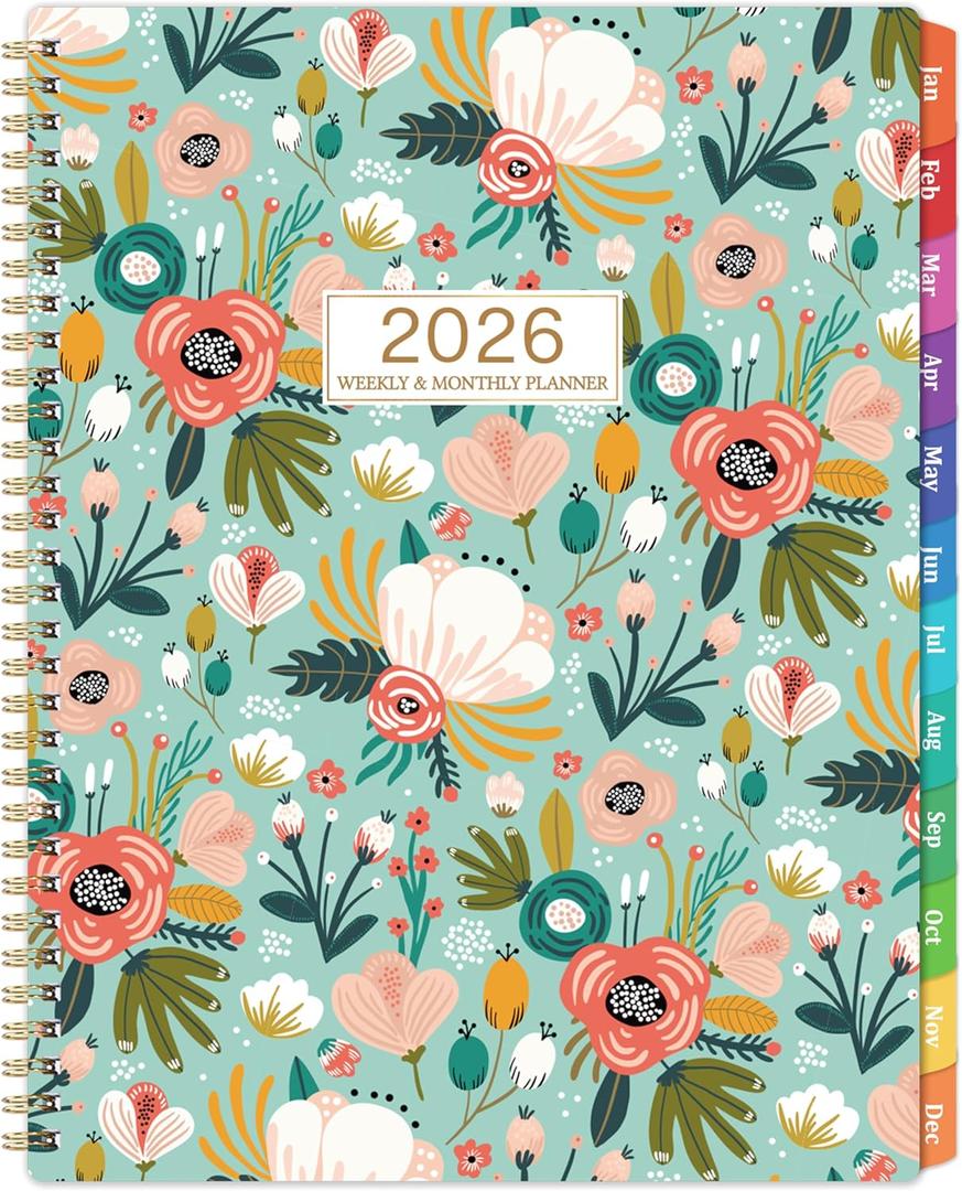 2026 Planner - 2026 Planner Weekly and Monthly, Jan.2026-Dec.2026, 8.5''x11'', Large Daily Blocks to Write, Weekly Monthly Planners with Colorful Tabs, Inner Pocket