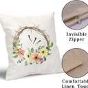 He is Risen Easter Religious Pillow Covers 16x16 Inches Colorful Flowers Throw Pillow Case Set of 2 Easter Spring Pillow Cover Cotton Linen Cushion Cover for Home Couch Sofa Bedroom Livingroom