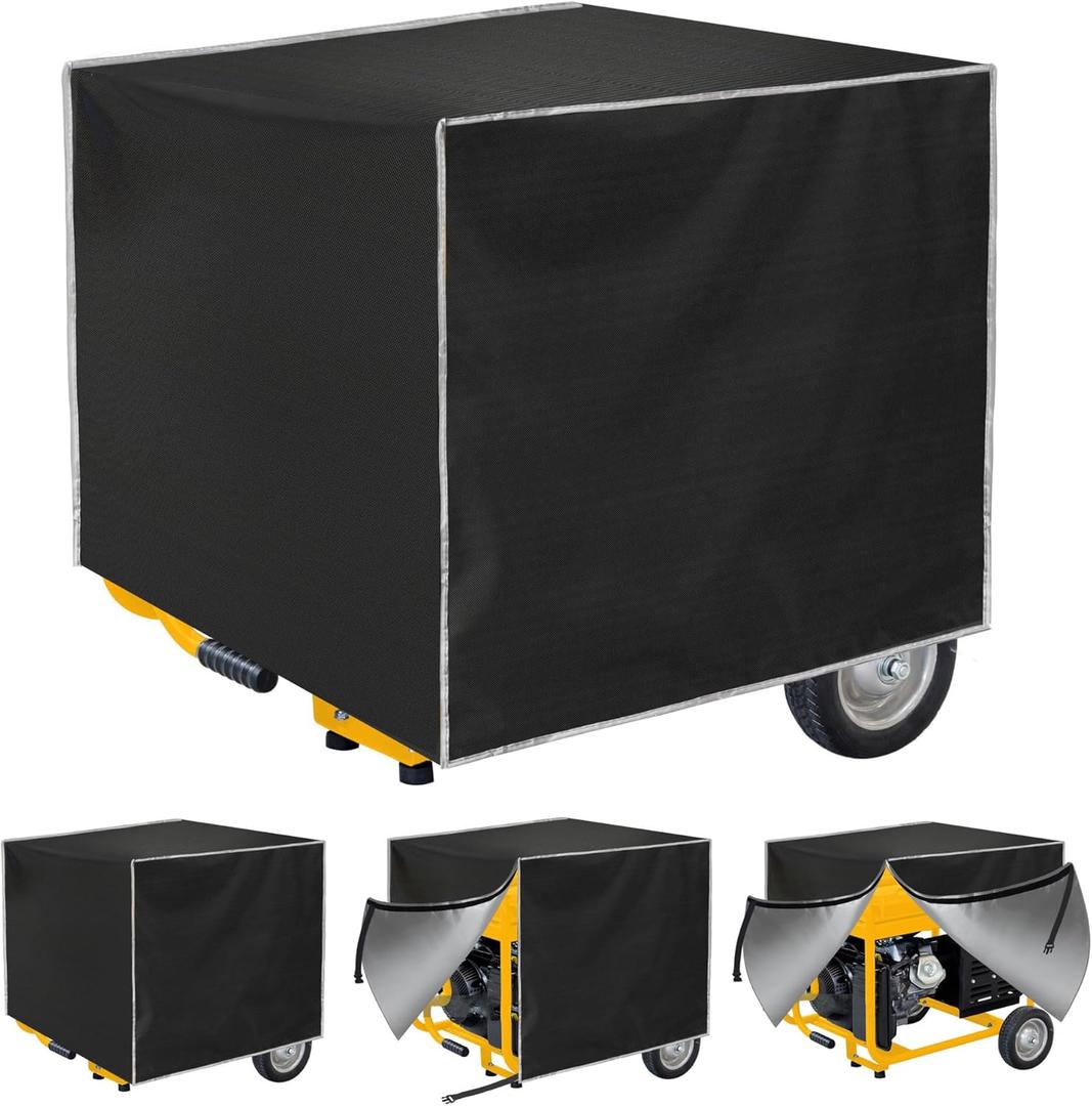 Generator Cover Waterproof,600D Polyester with Elastic Drawstring While Running Outdoors, Weather/UV Resistant Generator Cover for Universal Portable Generators 5500-15000 Watt (38''L x 28''W x 30''H), XL