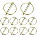 MBAIYO 10Pcs Heavy Duty Lynch Pin Assortment Kit with Ring, 1/4 Inch Pin Locks Round Carbon Steel Linch Pins Trailer Coupler Pins for Trailers Farm Tractors Trucks Lawn Mowers And Industrial Equipment