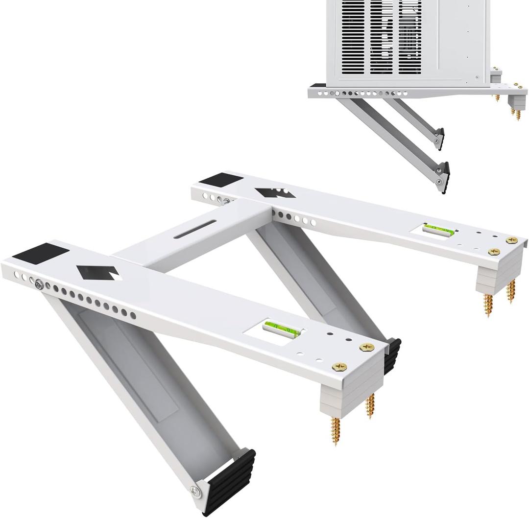 Window Air Conditioner Support Bracket with 2 Arms Heavy Duty AC Support for Window Unit Install kit Up to 200 lbs Hold 5000-22000BTU Unit Window AC Mount