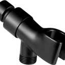 All Metal Shower Head Holder Bracket, Solid Brass Shower Arm Holder for Handheld Shower Head, Adjustable Shower Arm Mount with Brass Swivel Ball, Matte Black