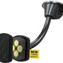 Scosche MXWDL Magnetic Cell Phone Car Mount, Suction Cup Phone Holder for Car Dashboard/Windshield with Extra Strong Magnet and Thick Metal Plate Compatible with iPhone, Samsung, and All Devices (1 Pack)