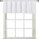 Home Queen Waffle Curtain Valance Window Treatment for Kitchen Bathroom Window, Straight Window Valance, Set of 1, 60 X 16 Inch, Solid White