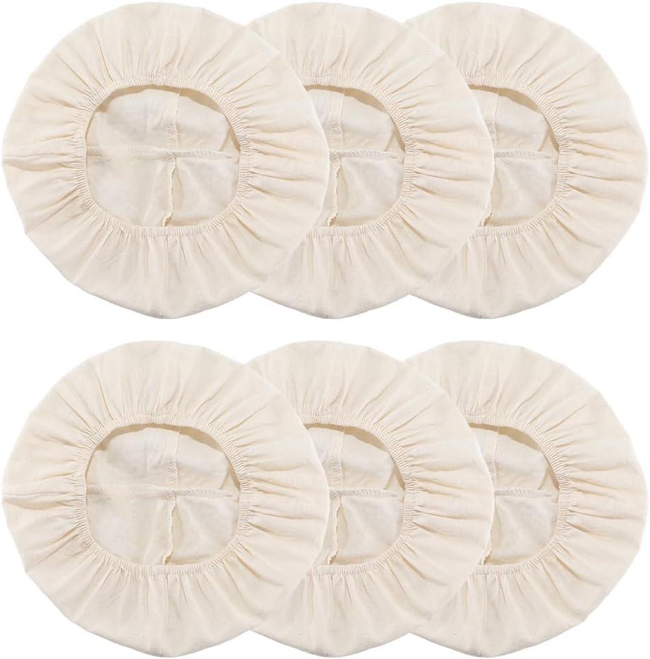 CREATCABIN 6Pcs Bread Basket Liner Cloth 9 Inch Round Bread Proofing Basket Cloth Liner Baking Dough Basket Cover Natural Rattan Banneton Proofing Cloth for Sourdough Bakery Home Baking Supplies (23cm)