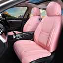 Car Seat Covers, Nappa Leather Car Seat Covers, Waterproof Automotive Seat Covers with Airbag Compatible, Universal Car Seat Protector Fit for Most SUV Sedans Trucks (Pink, Front)