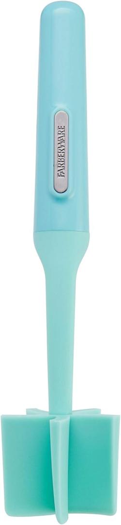 Farberware Heat Resistant Nylon Meat and Potato Masher, Safe for Non-Stick Cookware, Aqua Sky