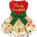 Dog Christmas Outfit Cute Dog Christmas Dress with Bowknot Tulle Puppy Clothes for Dogs Cats Boys Girls Pet Costume Large