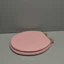 Pink Round Toilet Seat Natural Wood Toilet Seat with Zinc Alloy Hinges, Easy to Install also Easy to Clean, Scratch Resistant Toilet Seat by Angol Shiold (Round, Pink)
