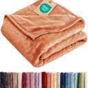 Ultra Soft Fleece Blanket Throw Size - Flannel Fleece Luxury Throw Blanket - Lightweight for Couch Bed Chair - Thick, Warm and Breathable - All Season Cozy, Anti-Static Microplush Bedding, Peach Fuzz, Throw XL (50" x 70")