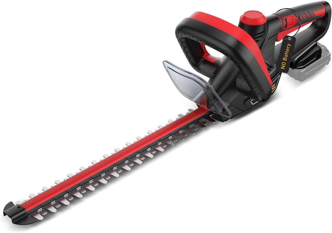 Hedge Trimmer for Milwaukee 18V Battery, Cordless Hedge Trimmer with 22'' Dual-Action Blade and Safety Lock,1600PRM, 3/5'' Cutting Width(Battery Not Included) (Red)