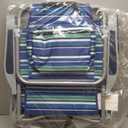 Yestomo Beach Chairs for Adults Heavy Duty, Compact Portable Lay Flat Folding Chair with Backpack Straps and Large Cooler Pouch, Support to 350LBS (Stripes_Blue&Cyan), 12.6" X 20.5" X 26.5"