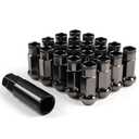 M12 x P1.5
 Open End Lug Wheel Nut Set – 20 PCS Tapered Acorn Seat Wheel Nuts with Socket Key, Compatible with Nissan, Koleao, Suzuki, Subaru, Jaguarr (Titanium  M12 x P1.5 )