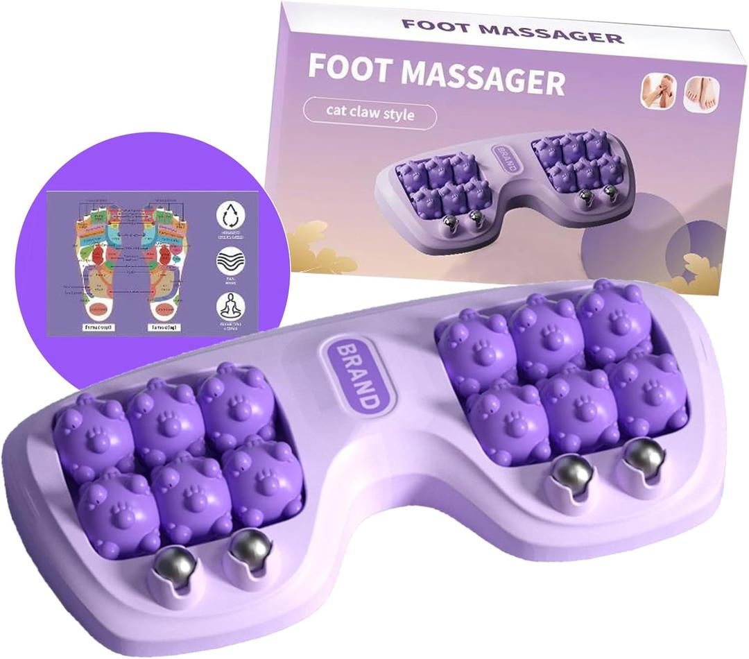 Portable Double Foot Massage Roller, Three Massage Techniques for Relieve Pain from Plantar Fasciitis, Tight Muscles & Sore Feet, Portable Reflexology Tool, foot roller massage, Christmas gift