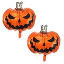 Halloween Pumpkin Balloons, 10 Pcs Halloween Orange Foil Balloon Kit, Large Scary Halloweens Mylar Pumpkin Balloons for Indoor Outdoor Halloweens Holiday Birthday Party Decoration Supplies, 25 Inch