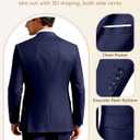 Men's 3 Piece Slim Fit Suit Set, Two Button Blazer Solid Jacket Vest Pants Wedding Business Suit (Blue, 5XL)