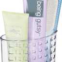 iDesign Suction Cup Shower Caddy Basket - Bathroom Storage Organizer - Clear - Made in USA (Small)