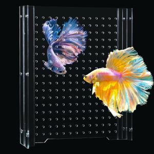 Acrylic Fish Tank Divider, Aquarium Divider Fit for 15 Gallon/ 20 Gallon Long Tank, Adjustment Clear Fish Tank Separator Set with Suction Cups(15gal/ 20gal Long)