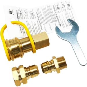 3/4" Female and Male Solid Brass Dual Fuel Generator Natural Propane Hose Quick Connect Disconnect Fittings Convert for Pipe Natural Gas Supply for Generators