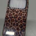 for iPhone 17 Pro Case,Luxury Sparkle Leopard Print Pattern Vintage Cheetah Design,Dual Layer Soft TPU Hard PC Bumper Case,Protective Phone Cover for Women Girls-Brown Leopard Print