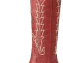 Rivalran Cowboy Boots for Women - Knee High Pointed Toe Chunky Heel Pull On Zipper Western Cowgirl Boots, Retro Country Vintage Fashion Tall Boots, 6.5