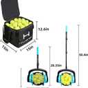 Tennis Ball Pickleball Collector Roller, Quick Rolling Picker for Tennis Balls, 2.5"