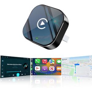 Wireless CarPlay Adapter2026 Upgraded  Suitable for Apple iPhone & Android, with Compact Size, Plug-and-Play Convenience, and Fast, Stable Connection for CarPlay & Android Applications (black)