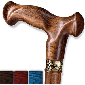 Asterom Walking Cane for Men & Women - Handmade, Ergonomic, Wooden Canes - Cool Walking Sticks for Seniors (36 Inch, #2 Caramel)