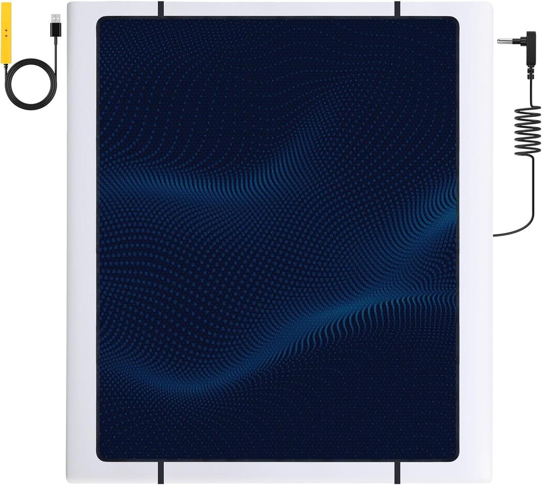 Grounding Mat for Bed, Anti-Slip PU Leather, Grounding Mat Improves Sleep, relieves Stress, with Static grounding Cord and Test Pen (Black, (71 * 53 inch))