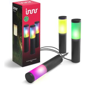 innr Smart Outdoor Lights, Color Pathway Lights, Works with Philips Hue*, Alexa, Hey Google, SmartThings (Hub Required) Zigbee Outdoor Lights, 3-Pack with Power Supply and RGBW Control Box, OPL 130C (Set of 3)