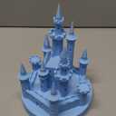 Baquler 4.8 Inch Castle Cake Topper Figurine Wedding Cake Topper Birthday Castle Tower Night Light USB Rechargeable Princess Nightlight for Valentine's Day Wedding Birthday Party Decor(Blue)