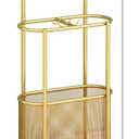 Metal Umbrella Holder Stand,Metal Umbrella Stand for Entryway, Stand Cane Holder with Drip Tray, Umbrella Rack Storage Bin Freestanding,Gold