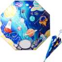 HOUSTIN Kids Umbrella, UV Sun Protection & Rain Umbrella for Children, 38" Lightweight with 360° Reflective Strips, Ages 3-10, Fun Design for Girls & Boys Outdoor Use (YZ)