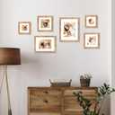 iRahmen 10x10 Picture Frame Set of 4 with Real Glass, Rustic Brown Frames Display 8x8 Picture with Mat or 10 x 10 Without Mat, Wooden Square Photo Frame for Wall Mount and Tabletop Display