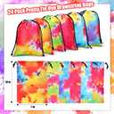 Zhengmy Tie Dye Party Favor Bags 10 x 7 Inch Candy Goodies Treat Bags Drawstring Colorful Birthday Gift for Tie Dye Supplies Beach Party(32 Pack,Graffiti Style)
