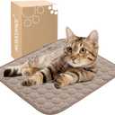 MICROCOSMOS Summer Cooling Mat & Sleeping Pad- Water Absorption Top, Materials Safe, Easy Carry, EZ Clean. Keep Cooling for Pets, Kids and Adults.(Brown, 19" x 15")