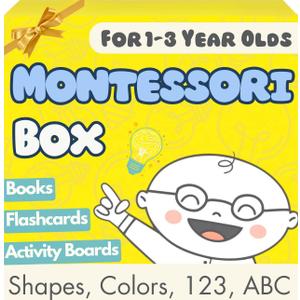 Montessori Toys for 1+ Year Olds - Toddler Learning Activities | Educational Books, Flash Cards & Puzzles Toys | Birthday Gifts for 1, 2, 3 Year Old Boys Girls, by Pidoko Kids